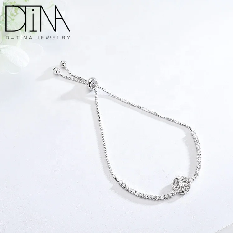 

DTINA new charm gems simple round accessories bracelet, Gold