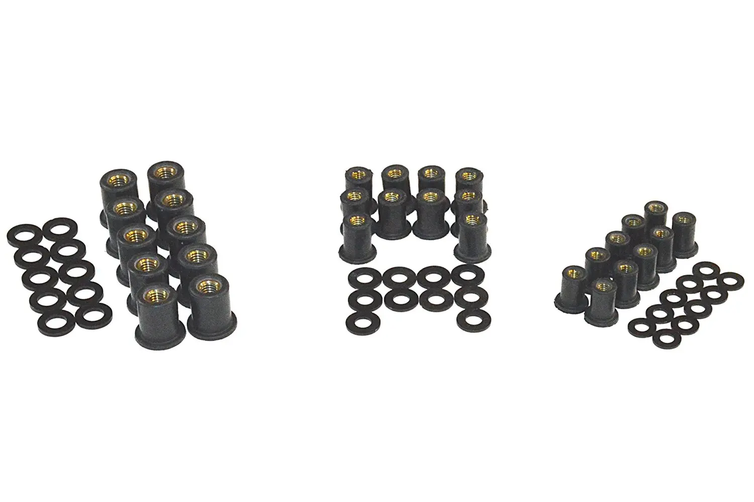 Boeray 330pcs Black Nylon Plastic Washer Flat Washer Assortment Kit M2.5 M3 M4 M5 M6 M8