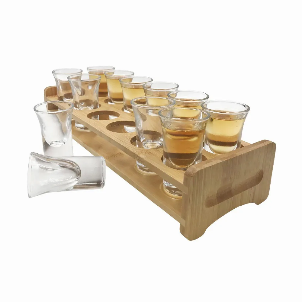 glass drinks tray