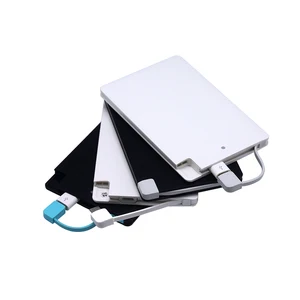 Credit Card 2500mAh Power Bank Built Cable