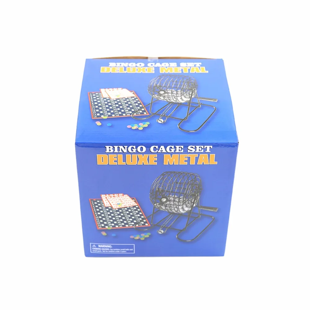 
New deluxe Bingo game cage Bingo set Bingo cage Wire Metal Cage 18 Cards 150 Token Markers 75 Balls 
