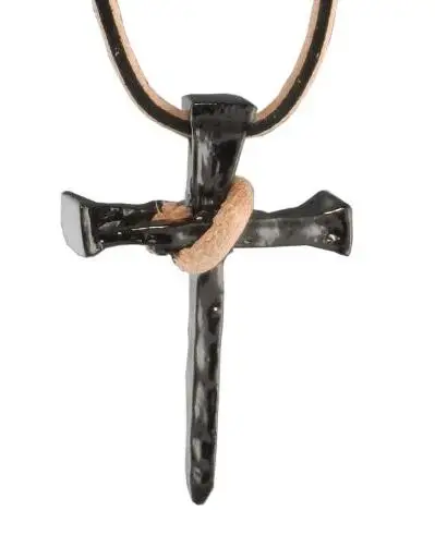 

Customized Antique Bronze Nail Cross Pendant Necklace for men