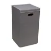 Household Polyester Clothes Hamper,Folding Laundry basket Bin with Magnetic Lid Closure, Single, Grey