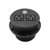 2 USA Power 2 USB Charger Table Top Grommets Round Desk Power Socket Data Hub