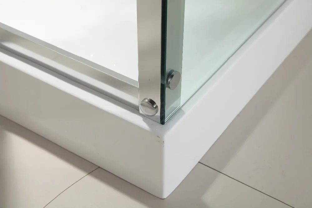 stainless steel frame special design elegant frame one fixed one sliding door straight shape shower enclosure