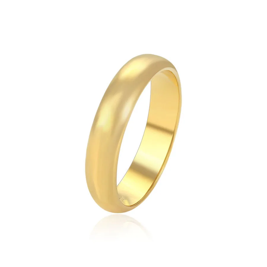 

15519 xuping 24K gold color plated high polish plain environmental copper finger ring