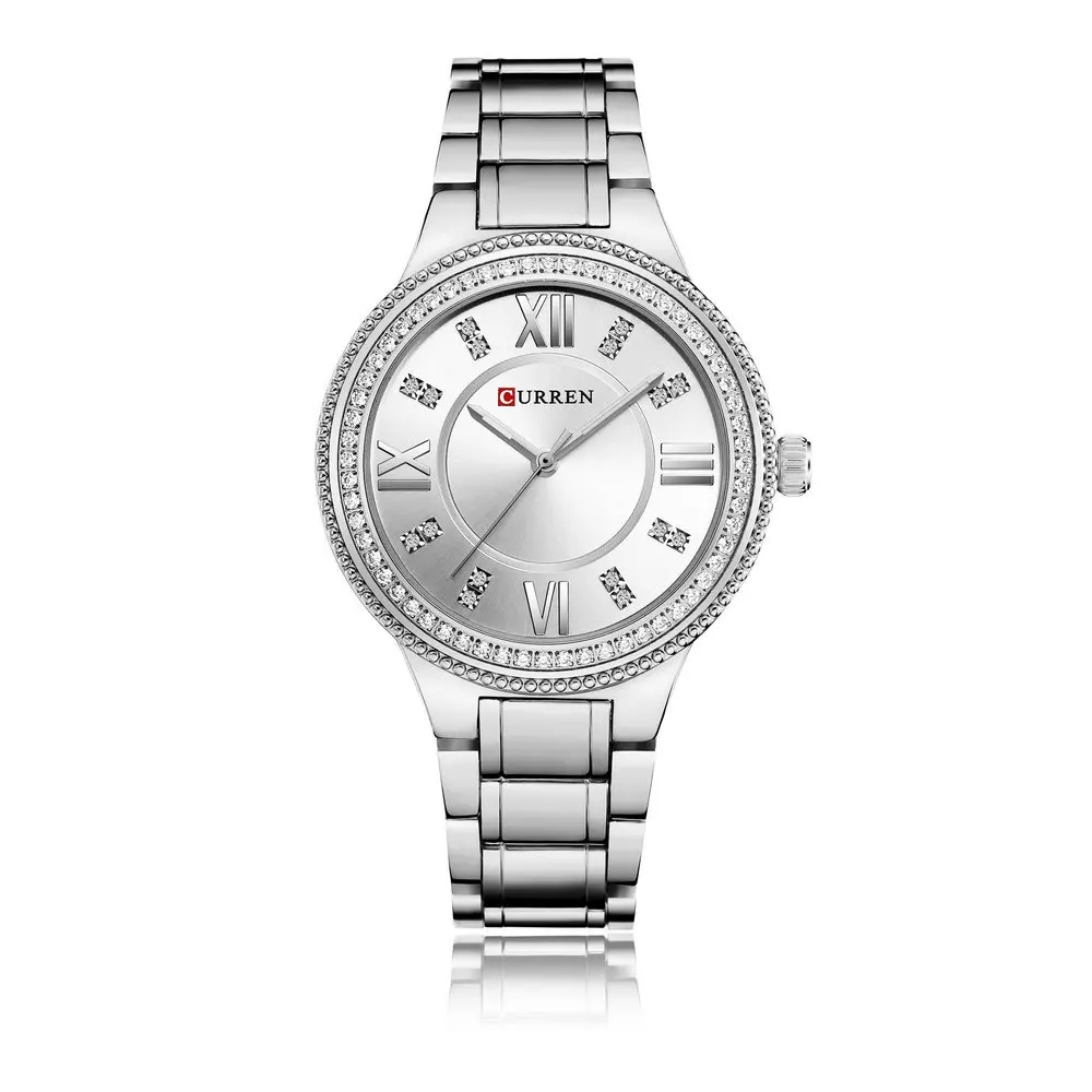 

CURREN 9004 Brand Popular Women Steel Watch Quartz Diamond Ladies Dress Fashion Wristwatches, All colors are available