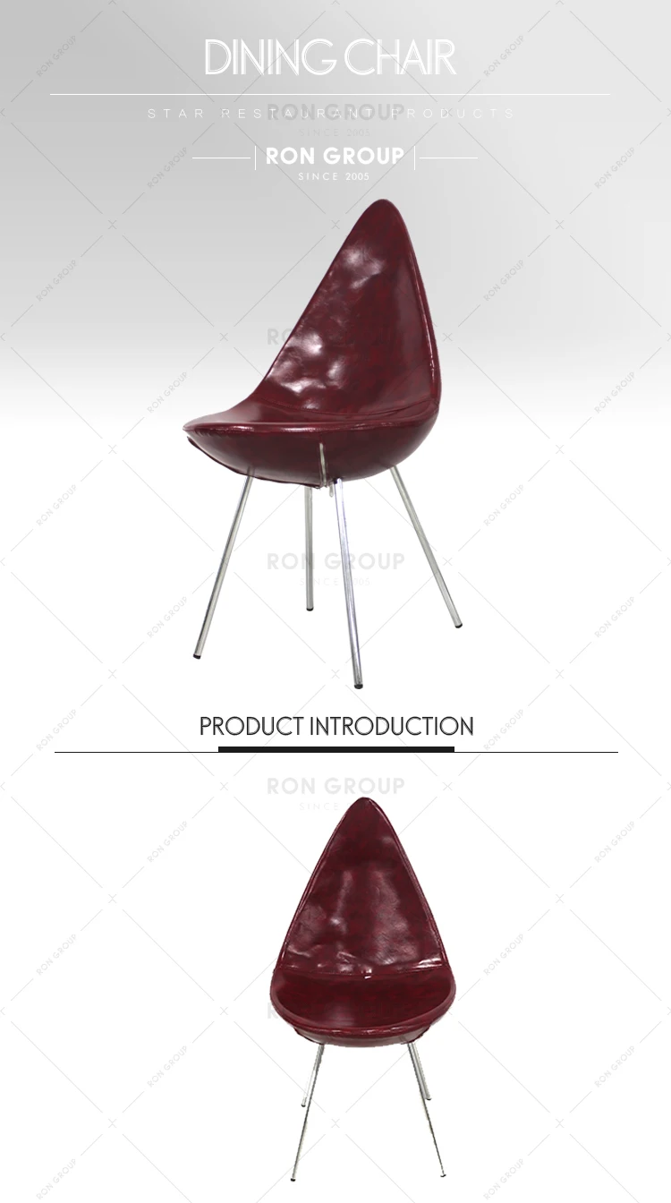 Modern pu leather stainless steel dining room chair for restaurant