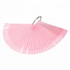 New Arrival Pink Color 50PCS Fan Shape Metal Ring Nail Color Chart Nail Polish Display