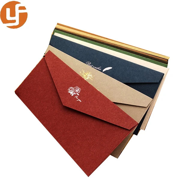 2018 Custom Made Own Logo Design Red Kraft Paper Letter Envelope Buy