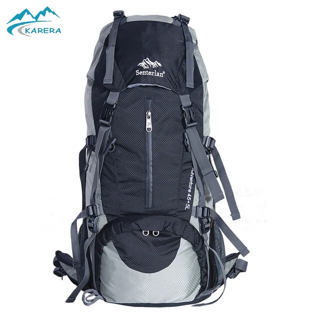 

include shipping China factory quality camping travelling 50L hiking backpack, Black