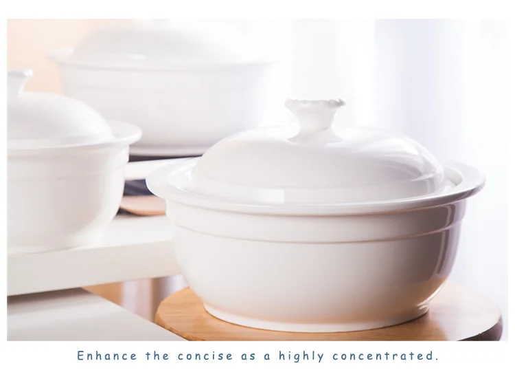 White Ceramic Tureen Porcelain Soup Bowl White Soup Tureen With Lid