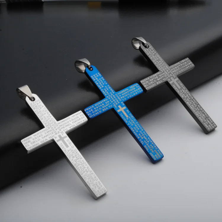 

Men's necklace 316 stainless steel titanium steel pendant with crucifix