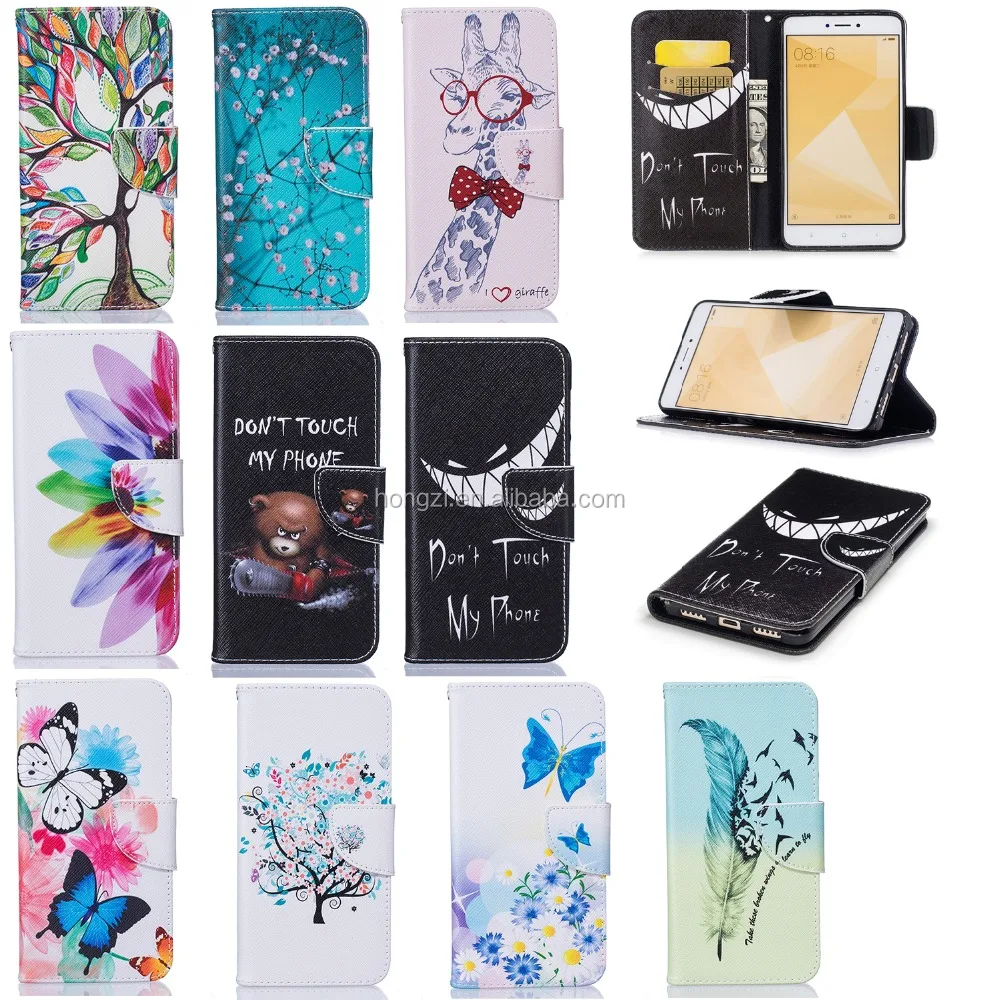 

For Hongmi note 4x Pu Color Printing leather case Pu Back case covers