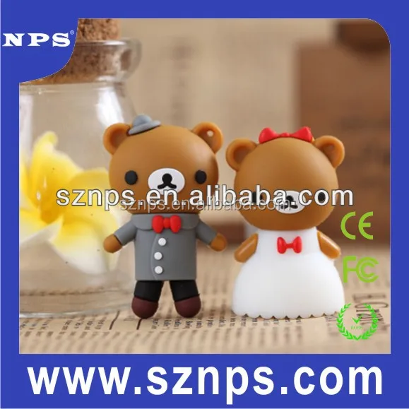 Product: 2015 top sell for fashion bears custom rubber high quality
wedding usb flash drive
