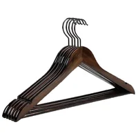 

Wholesale retro black men's custom solid wood hangers clothes hanger
