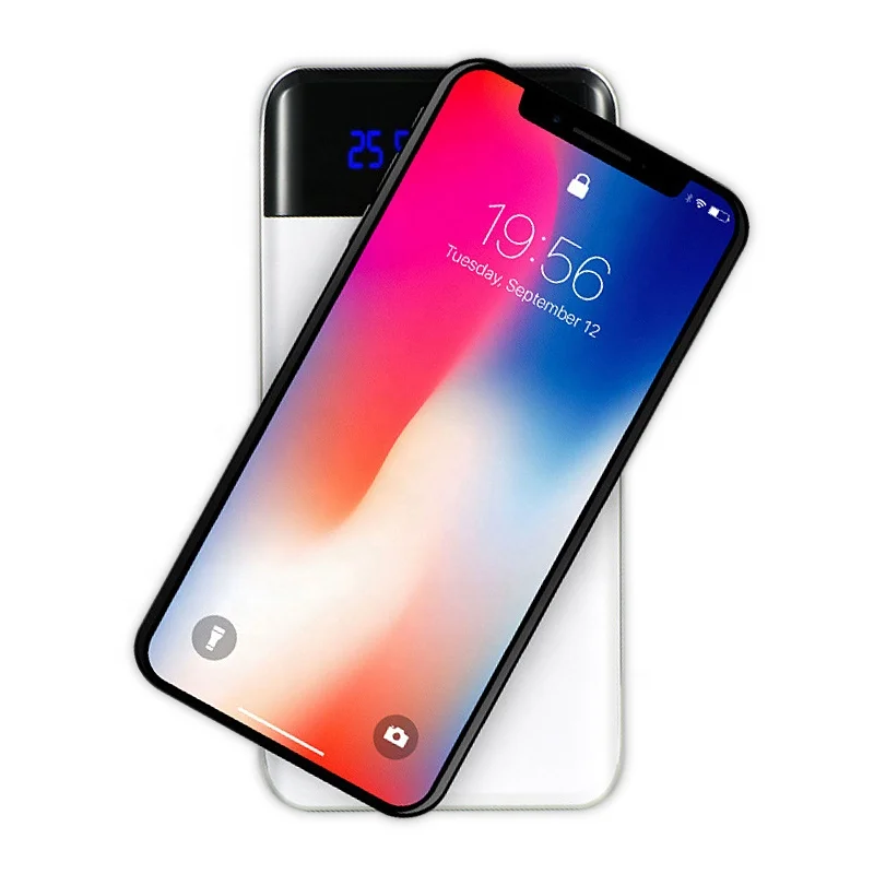 

Universial Qi standard mini portable mobile phone wireless battery charger power banks 10000mah with lcd screen, Black,white,grey,blue