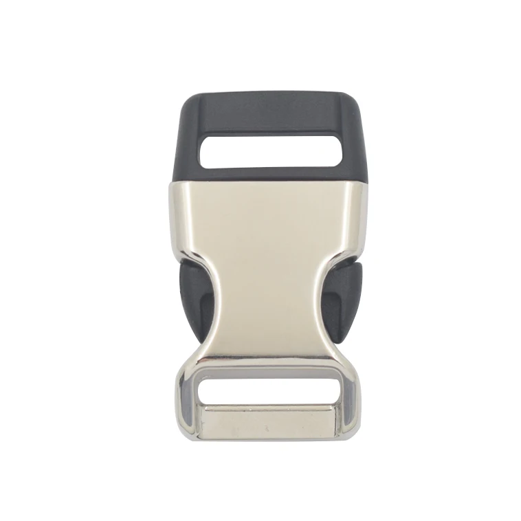 

Custom color 15 mm contoured small metal quick side release buckle for dag collar pet collars, Customized