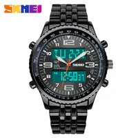 

SKMEI 1032 men LED Digital+Quartz Stainless Steel Wristwatch Top Brand China Supplier Watch