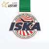 China Maker Custom wholesale Metal Sports Running Race Enamel Gold Award Medal With Ribbon