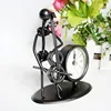 Metal house decoration small iron man musical instrument clock guitar furnishing articles