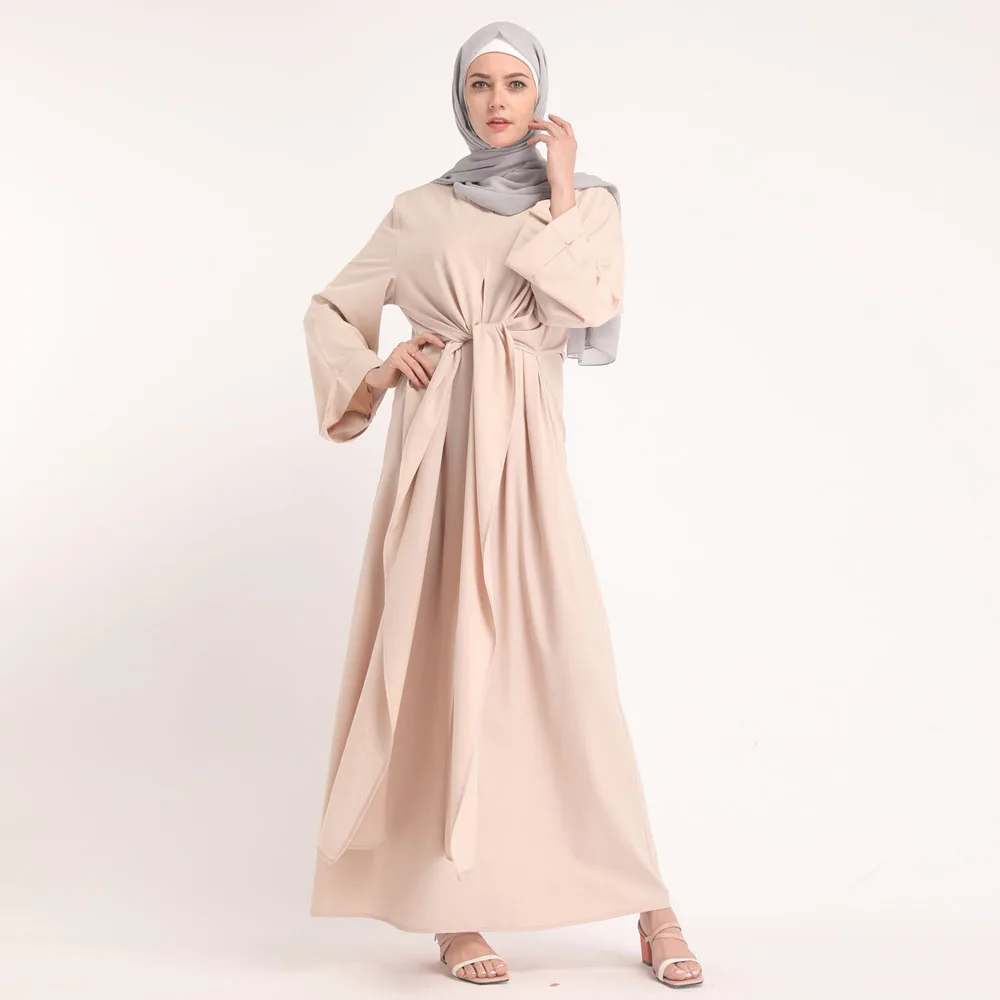 

New 2021 Middle East Solid Color Women Islamic Clothing Wrap Abaya Dress maxi kimino abaya, According to the picture