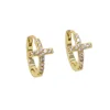 cz cross hoop earring 2018 cute minimal jewelry fashion design 10-12mm huggie hoops cross shape classic jewelry