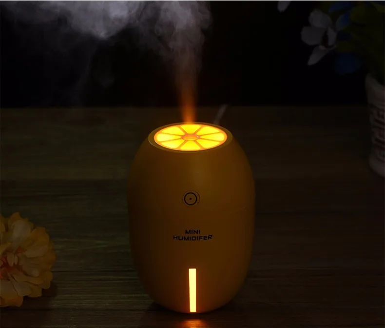 7-colors Colorful Nightlight Portable Cute Lemon USB Air Spray Diffuser Car Humidifier