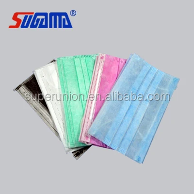 

Disposable surgical non woven face mask 3ply with elastic ear loop, Bule;green;white;pink;etc