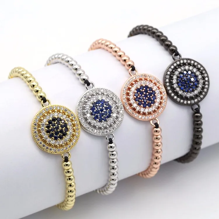 Wholesale Mexican Jewelry Fashion Micro Pave Zircon Brass Bead Bracelet