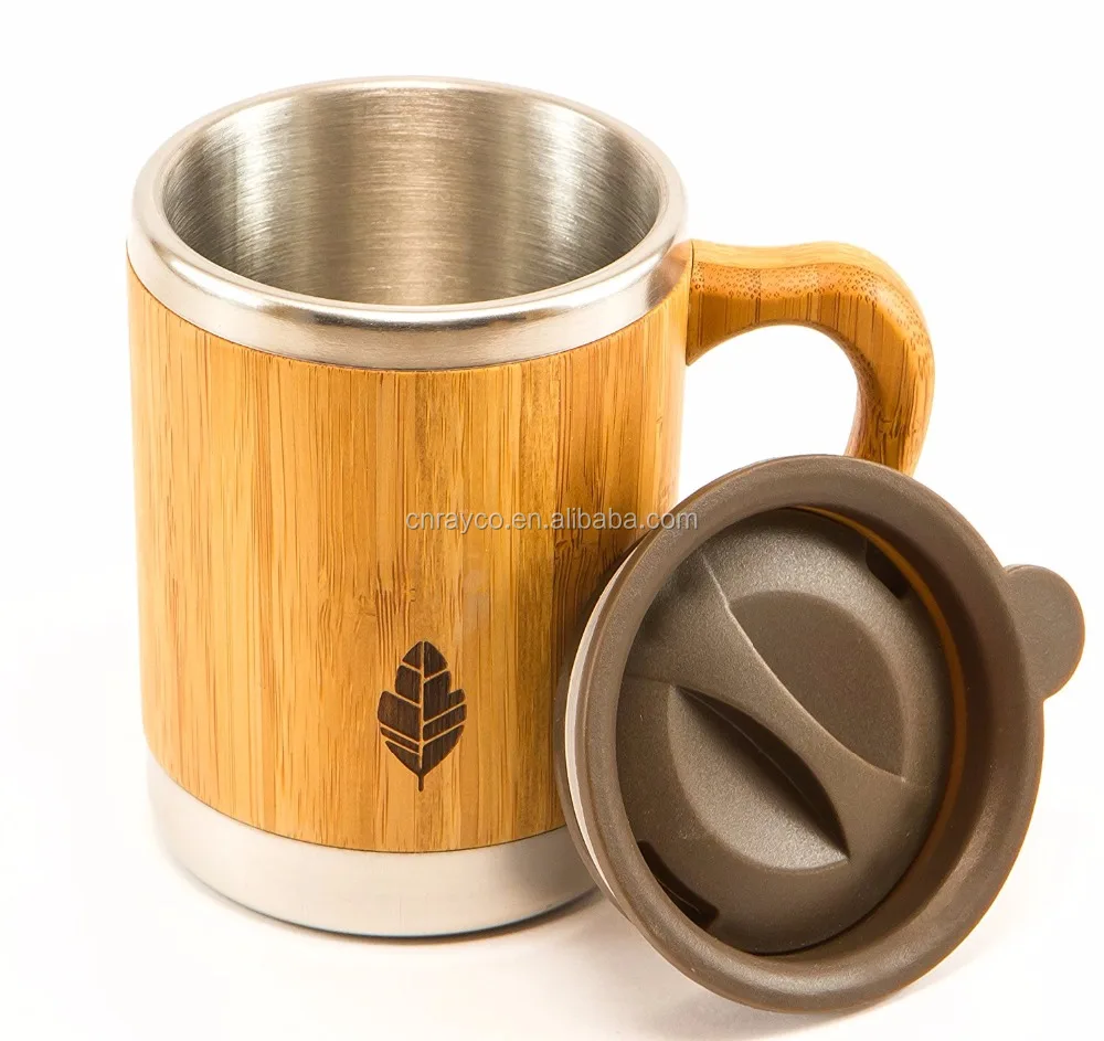 

420ml leakproof tumbler double wall wooden stainless steel travel mug, Any color