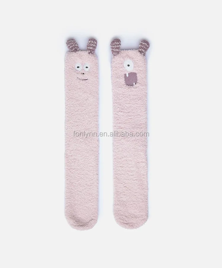 warm floor home anti-slip grip animal fuzzy socks