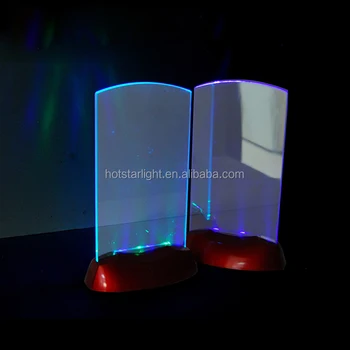 プラスチックアクリルは点滅ライトを導いたテーブルテントのカード