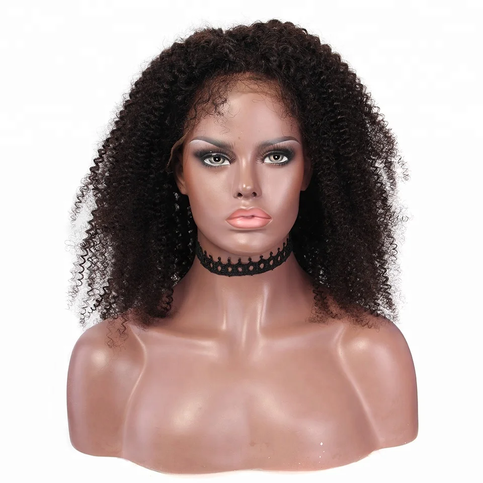 

Full and Healthy Ends Yvonne Kinky Curly 360 Lace Frontal Wig With 4 Combs Inside, Natural color(#1b)