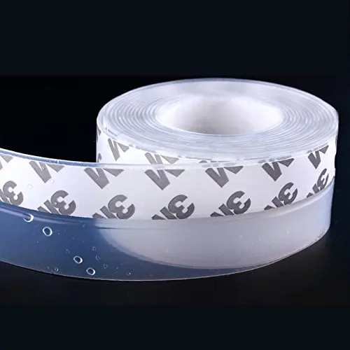 Lanyani 17ft Door/Window Silicone Sealing Strip Sealing Sticker Self Adhesive Weather Stripping Door Sweep Clear, 1-3/8 inch Wide