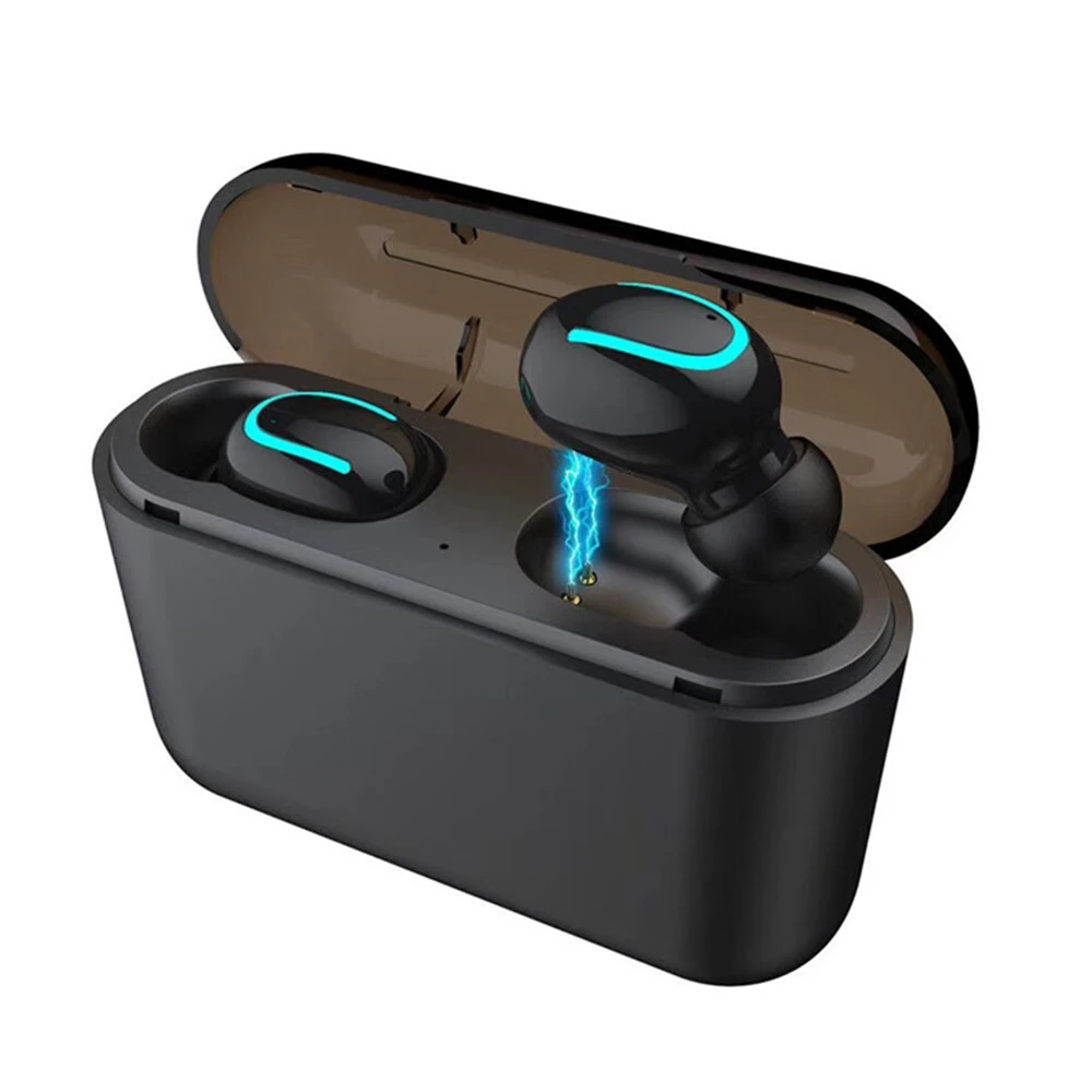 ebay hot selling wireless tws 5.0 earbuds mini  Q32 with 1500mAh power bank function