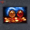 Wholesale light up led canvas red wine glass mural decor oil painting