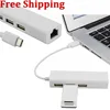 Multi USB C Hub to 3 USB 2.0 usb2.0 Ports With JR45 Ethernet Internet Port USB Type C Splitter Adapter For Macbook Smartphone