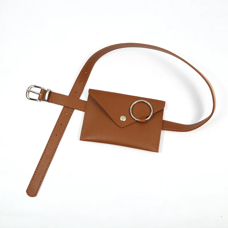 Women Fashion Fake Leather Belt Purse Women Waist Belt Mini Waist Bag