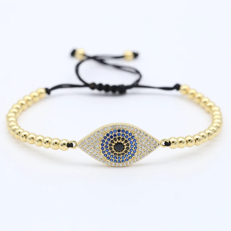 

Turkish Evil Eye Bracelet With Color CZ Bracelet, Gold;rose gold;silver and black