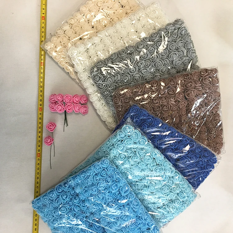 Rose DIY 144 PCS head pink Artificial Flowers Wedding Bride Bouquet PE Foam party festival Home Decor Garland Wreaths