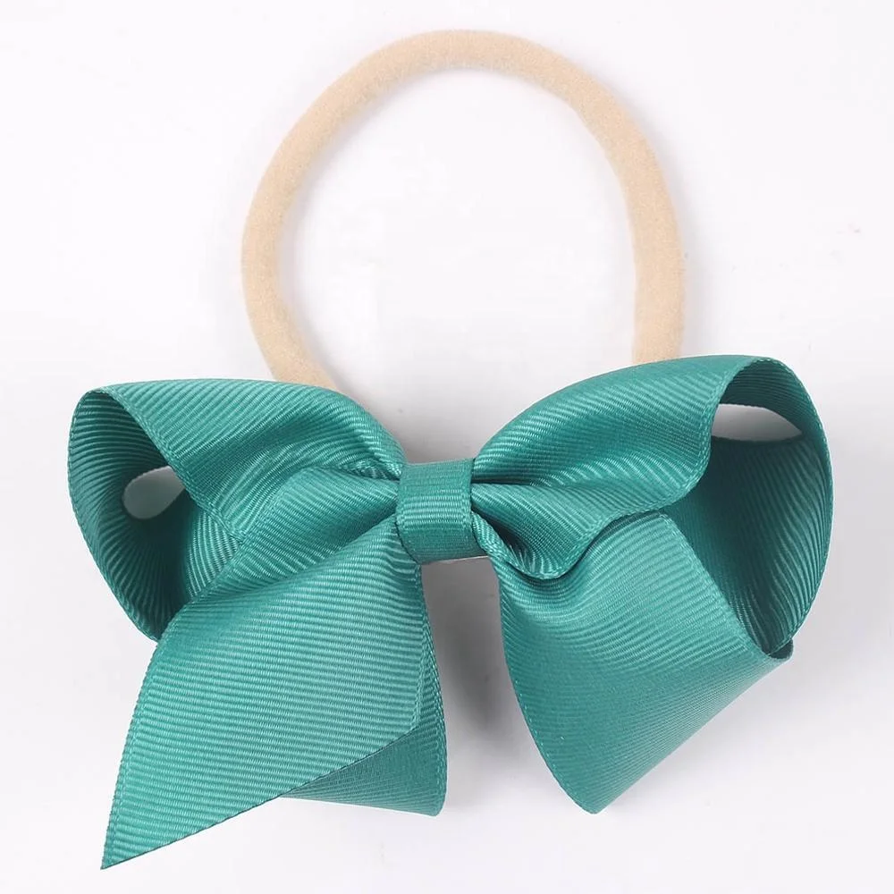 

4" Bowknot Baby Girl Hair Accessories Custom Wholesale Solid Color Bow Headband Soft Elastic Kids Hairband, 30 colors
