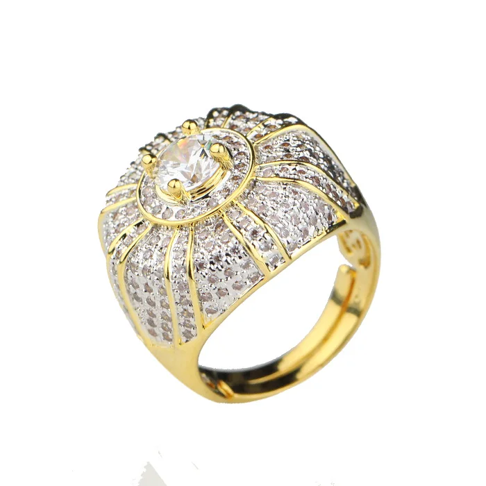 

Ladies Saudi Gold Diamond Finger Ring, Gold Wedding Ring MJHPR018