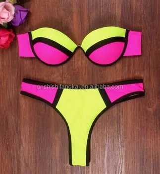 push up bikini neon