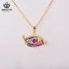 2019 fashion design gold 925 sterling silver evil eye pendant