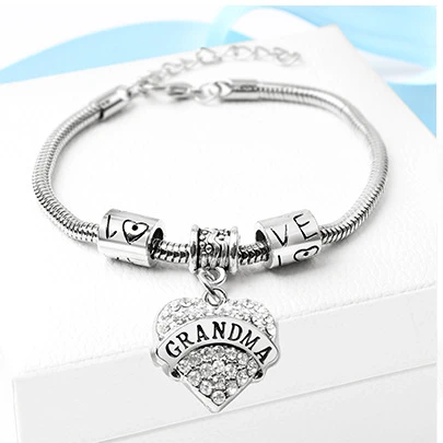 

European and American explosion models DIY jewelry multicolor diamond alloy family member bracelet