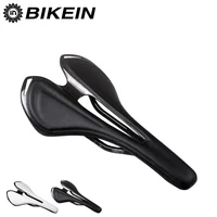 

BIKEIN - High Quality 3k Carbon + Leather Road Bicycle Saddle Cycling Mountain Bike Front Seat Mat MTB Cushion Super Light 130g