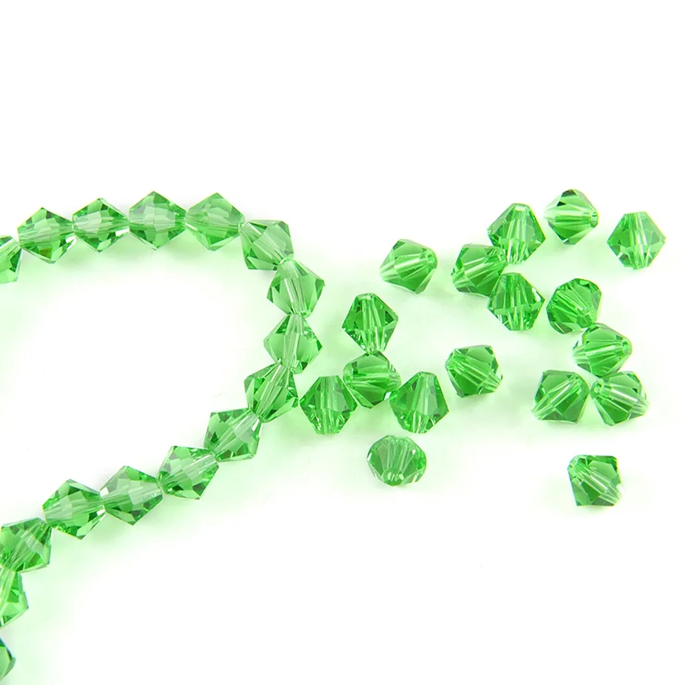 

Emerald Color Faceted Spacer Crystal Bicone Beads Loose Glass Beads for Women Diy Accessories
