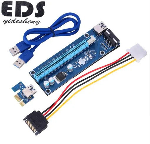 

PCI Express PCI-E 1X to 16X Riser Card 6Pin 4Pin PCIE USB3.0 SATA Extension Cable for Miner Mining BTC Dedicated Adapter Card