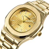 

XN1520G No diamond Bezel Big Size Square Case Mens Gold Watch Luxury